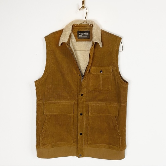 Mountain Khakis Mens Corduroy Vest Sherpa Lining Full Zip size M Outdoor Rugged